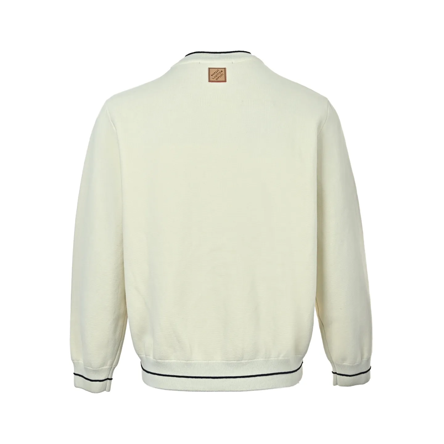 Louis Vuitton/Louis Vuitton off-white embroidered patchwork mixed knitted sports jacket